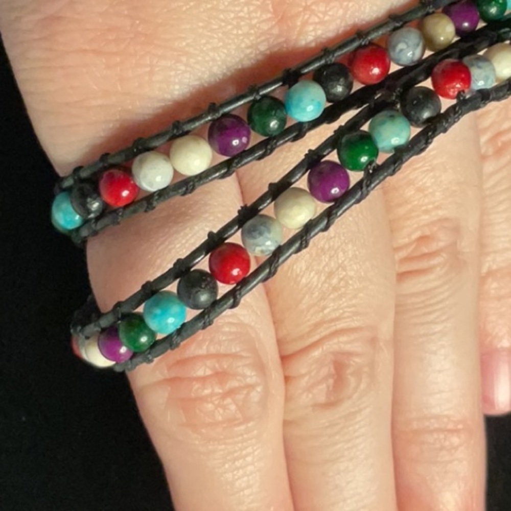 Multicolor Beaded Wrap Bracelet - Picture 2 of 6